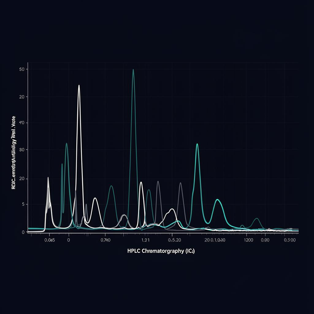 Chromatography graph showing peptide purity and analysis results