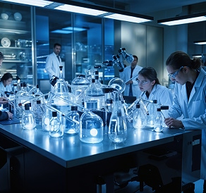 Scientific laboratory setup for peptide testing and analysis